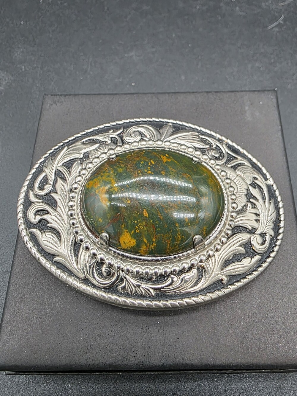 Vinatge Western Buckle with Agate Center Stone